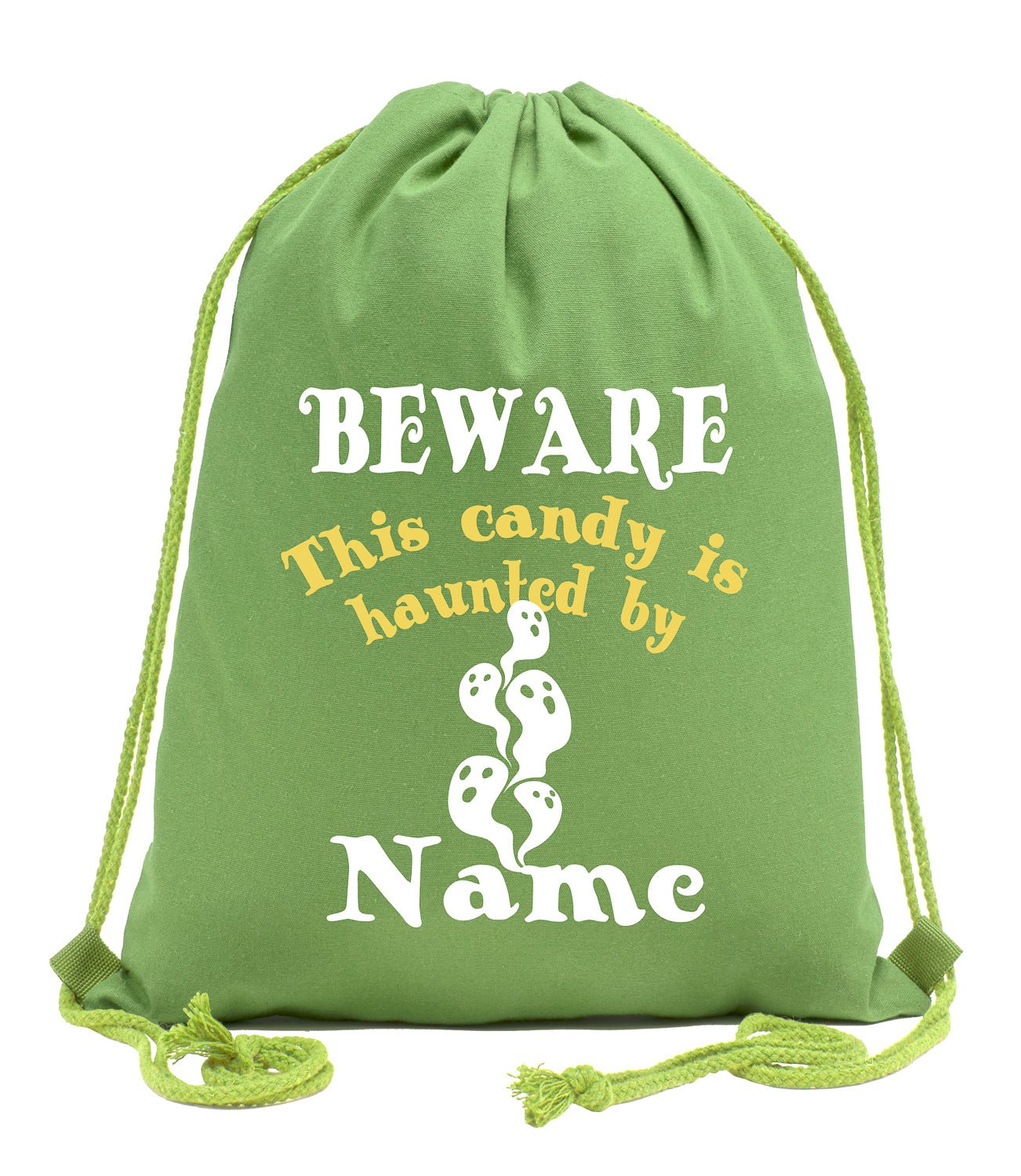 This Candy Is Haunted by Custom Name Cotton Halloween Drawstring Bag - Mato & Hash