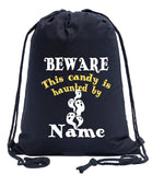 This Candy Is Haunted by Custom Name Cotton Halloween Drawstring Bag
