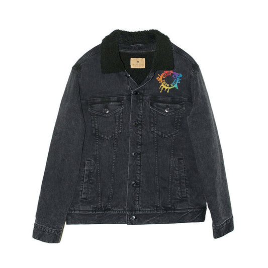 Threadfast Apparel Unisex Sherpa-Lined Denim Jacket Embroidery - Mato & Hash