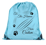 To: The Human From: Custom Cat Name Polyester Drawstring Bag - Mato & Hash