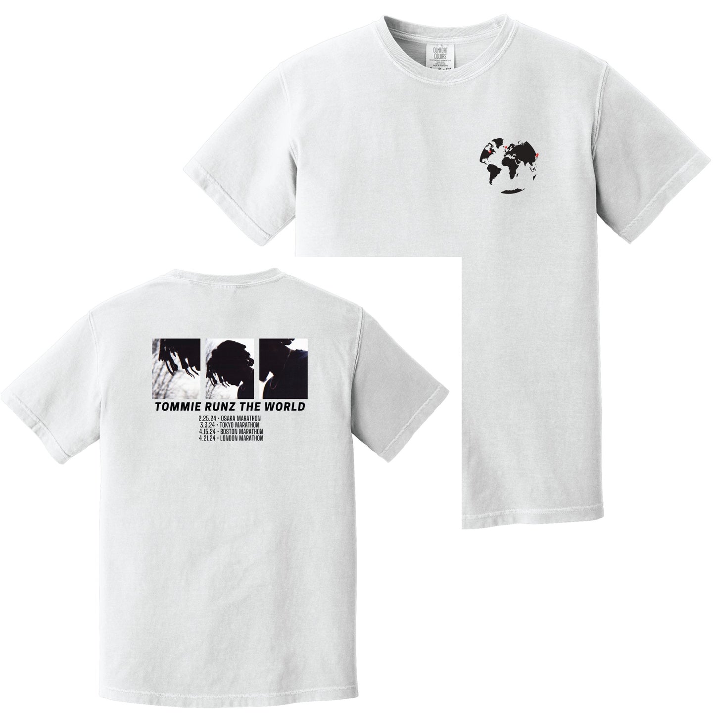 Tommy Runz the World Comfort Colors Garment Dyed Heavyweight 100% Cotton T-Shirt - Mato & Hash