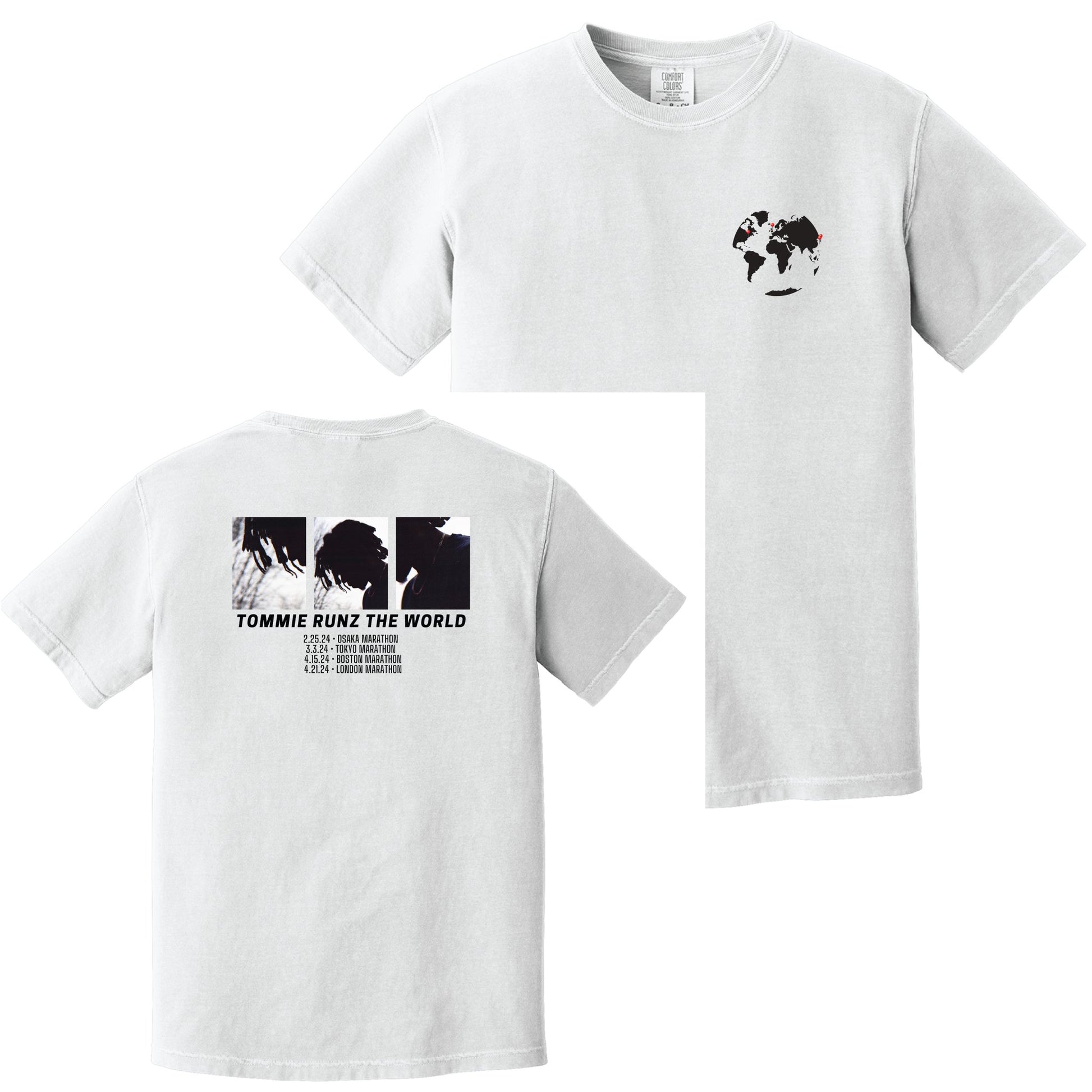 Tommy Runz the World Comfort Colors Garment Dyed Heavyweight 100% Cotton T-Shirt - Mato & Hash