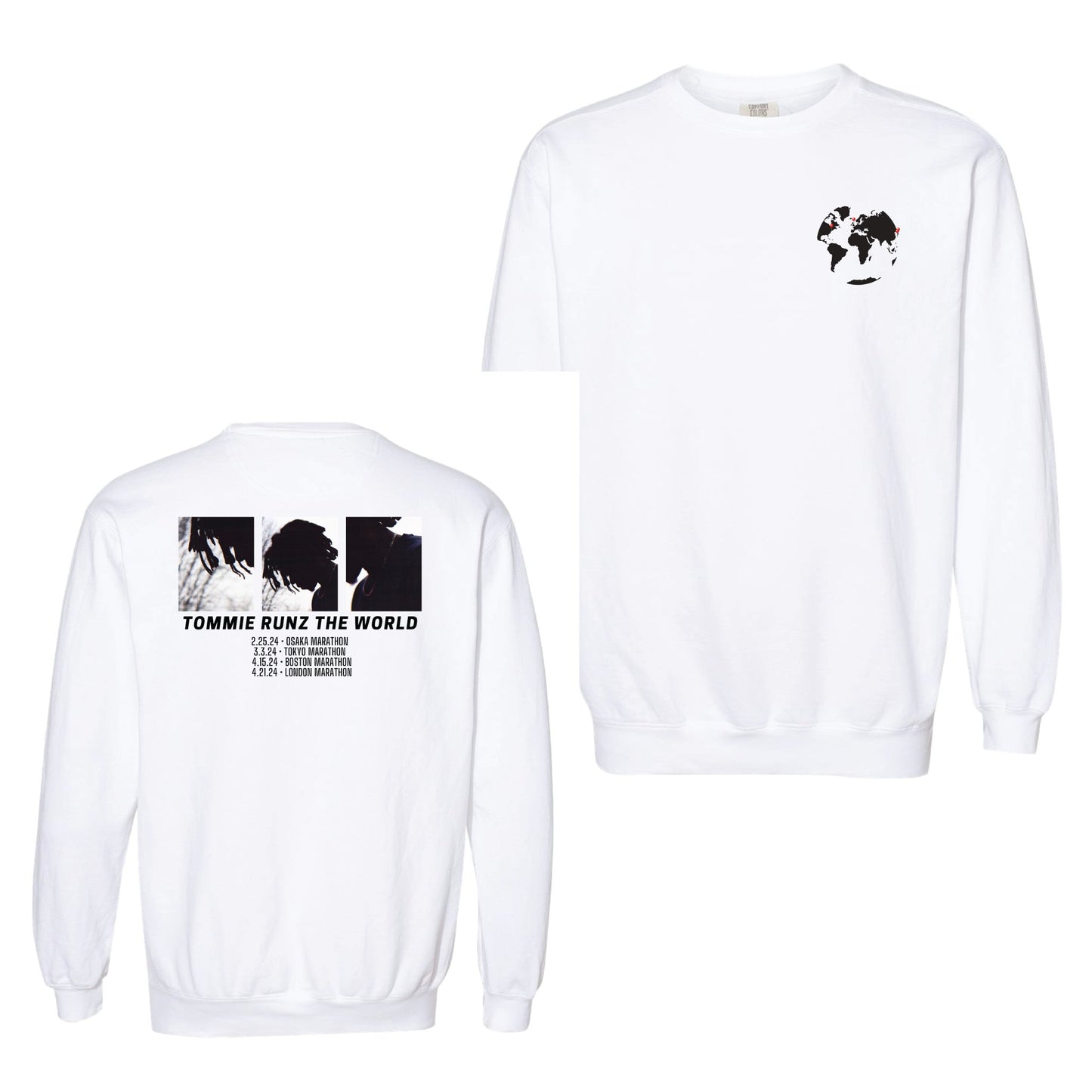Tommy Runz the World Comfort Colors ® Ring Spun Crewneck Sweatshirt - Mato & Hash