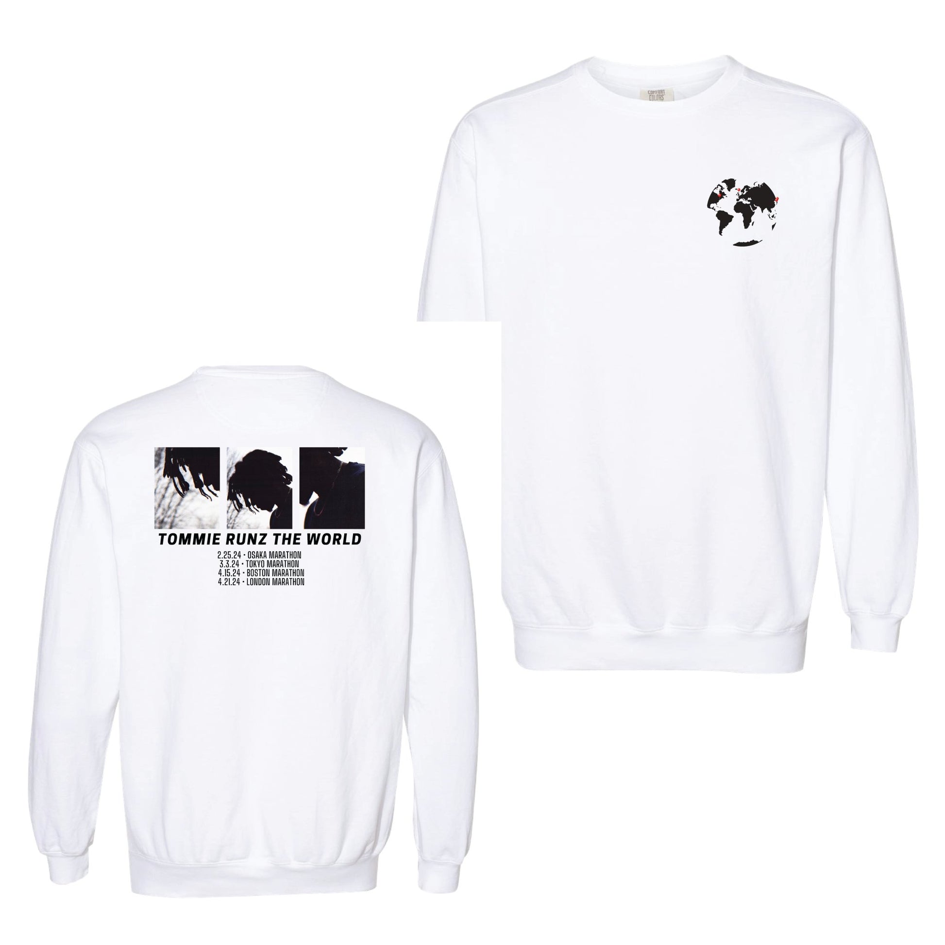 Tommy Runz the World Comfort Colors ® Ring Spun Crewneck Sweatshirt - Mato & Hash