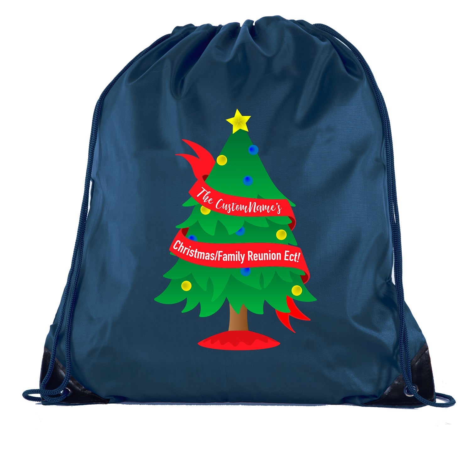 Tree Banner - The Custom Name's Christmas/Family Reunion Polyester Drawstring Bag - Mato & Hash
