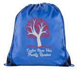 Tree w/ Heart Leaves Full Color Custom Family Reunion Polyester Drawstring Bag - Mato & Hash