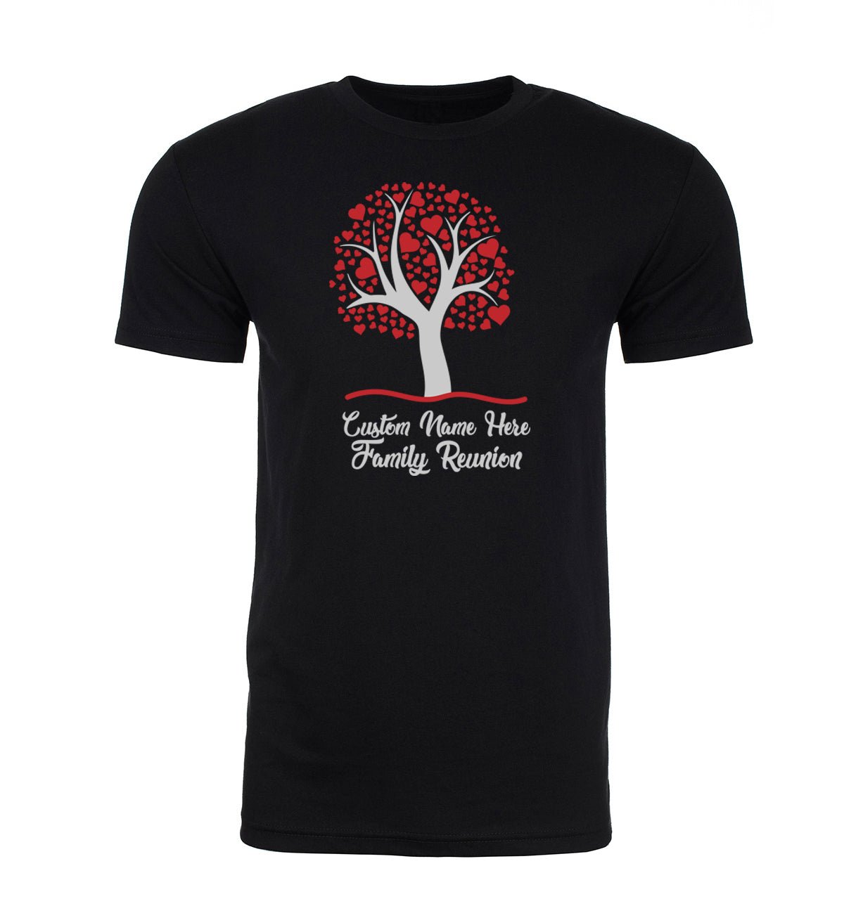 Tree w/ Heart Leaves Full Color Custom Name Family Reunion Unisex T Shirts - Mato & Hash