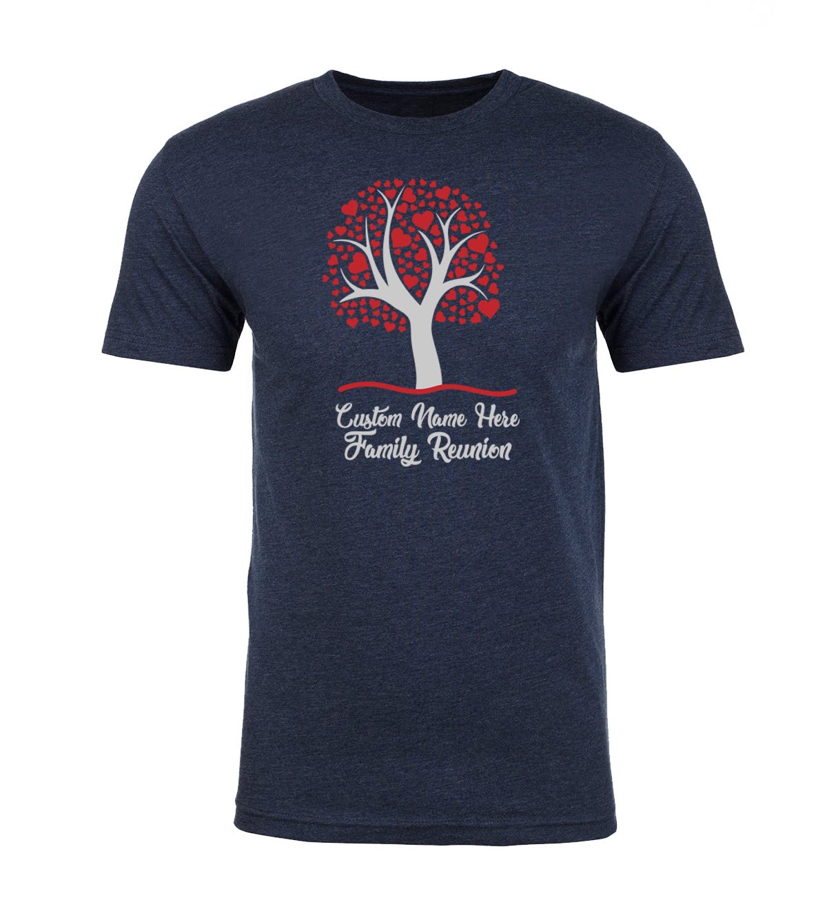 Tree w/ Heart Leaves Full Color Custom Name Family Reunion Unisex T Shirts - Mato & Hash