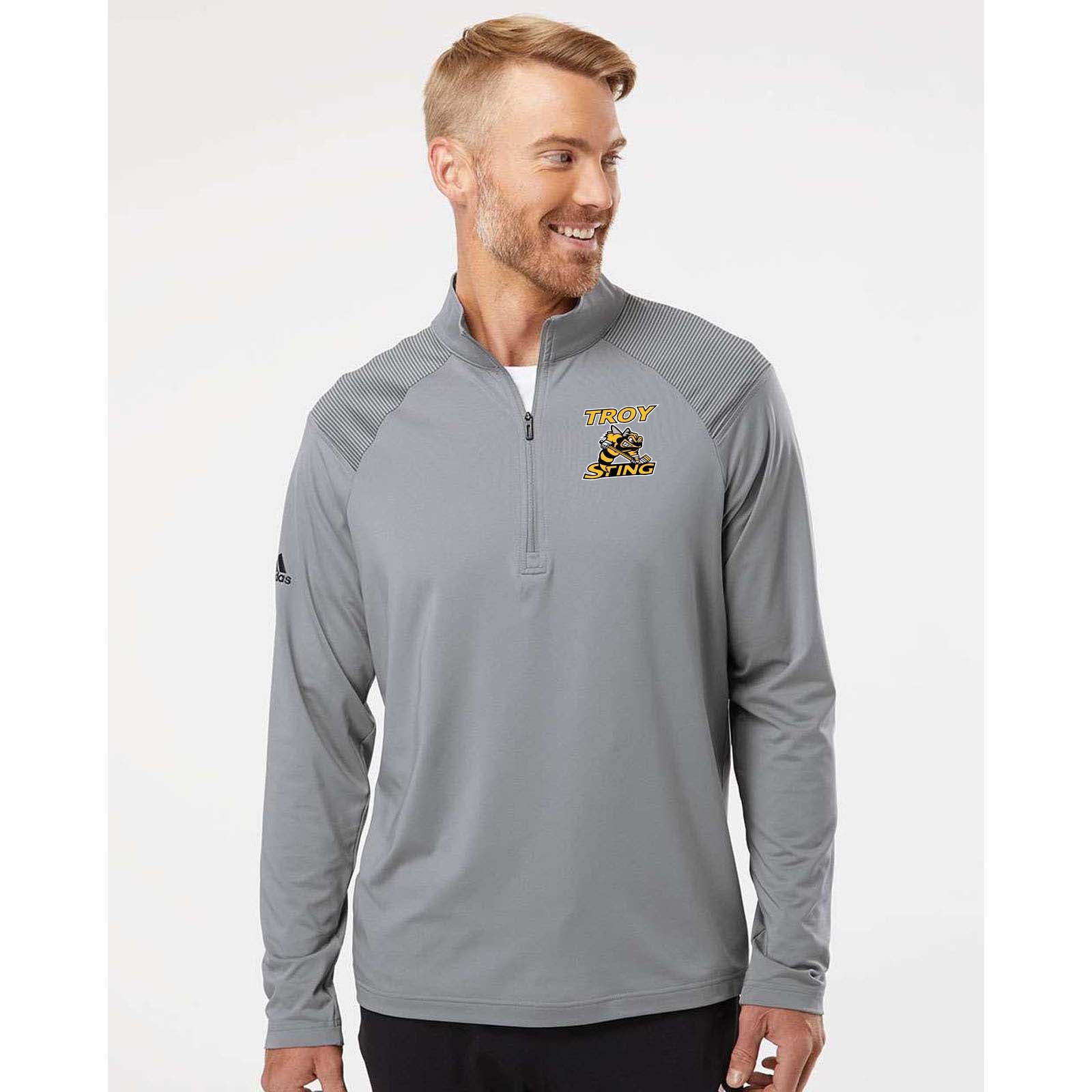 Troy Sting Adidas - Shoulder Stripe Quarter-Zip Pullover Embroidery - Mato & Hash