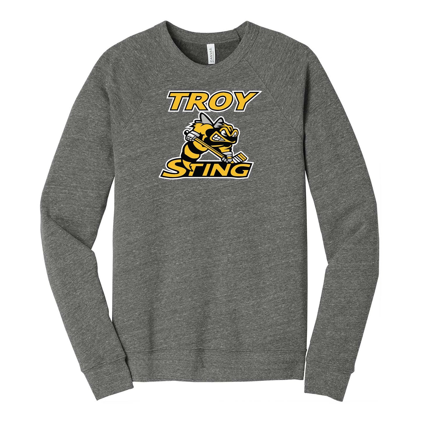 Troy Sting Bella + Canvas Unisex Cotton/Polyester Fleece Raglan Crewneck Sweatshirt Embroidery - Mato & Hash