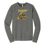 Troy Sting Bella + Canvas Unisex Cotton/Polyester Fleece Raglan Crewneck Sweatshirt Embroidery - Mato & Hash