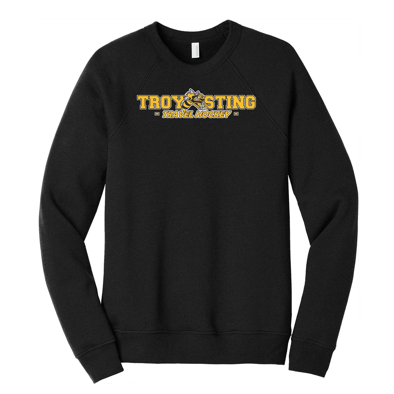 Troy Sting Bella + Canvas Unisex Cotton/Polyester Fleece Raglan Crewneck Sweatshirt Embroidery - Mato & Hash