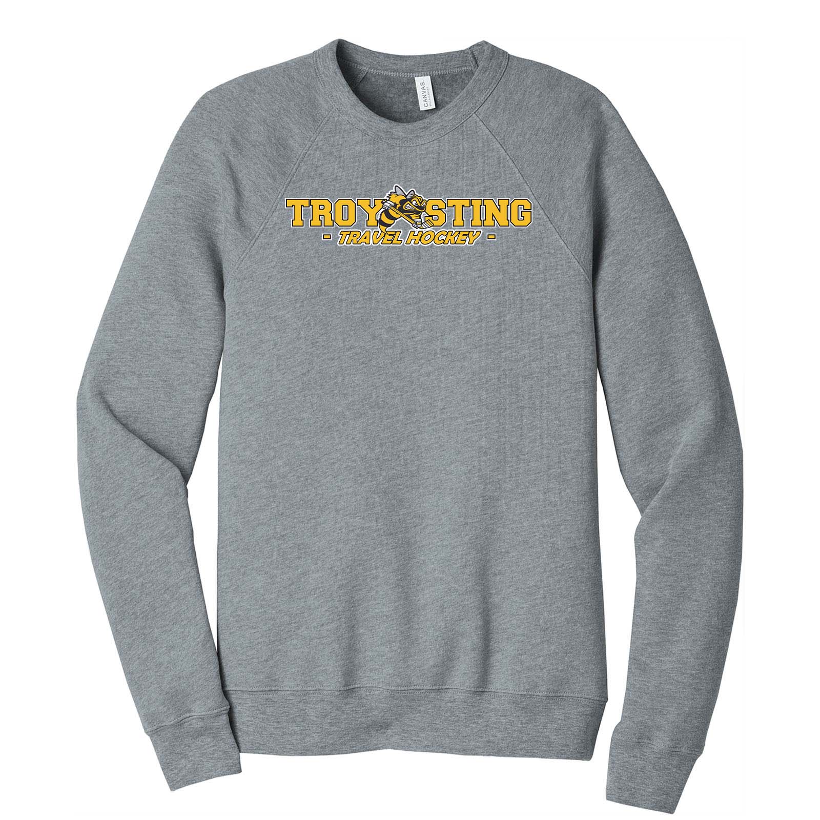 Troy Sting Bella + Canvas Unisex Cotton/Polyester Fleece Raglan Crewneck Sweatshirt Embroidery - Mato & Hash