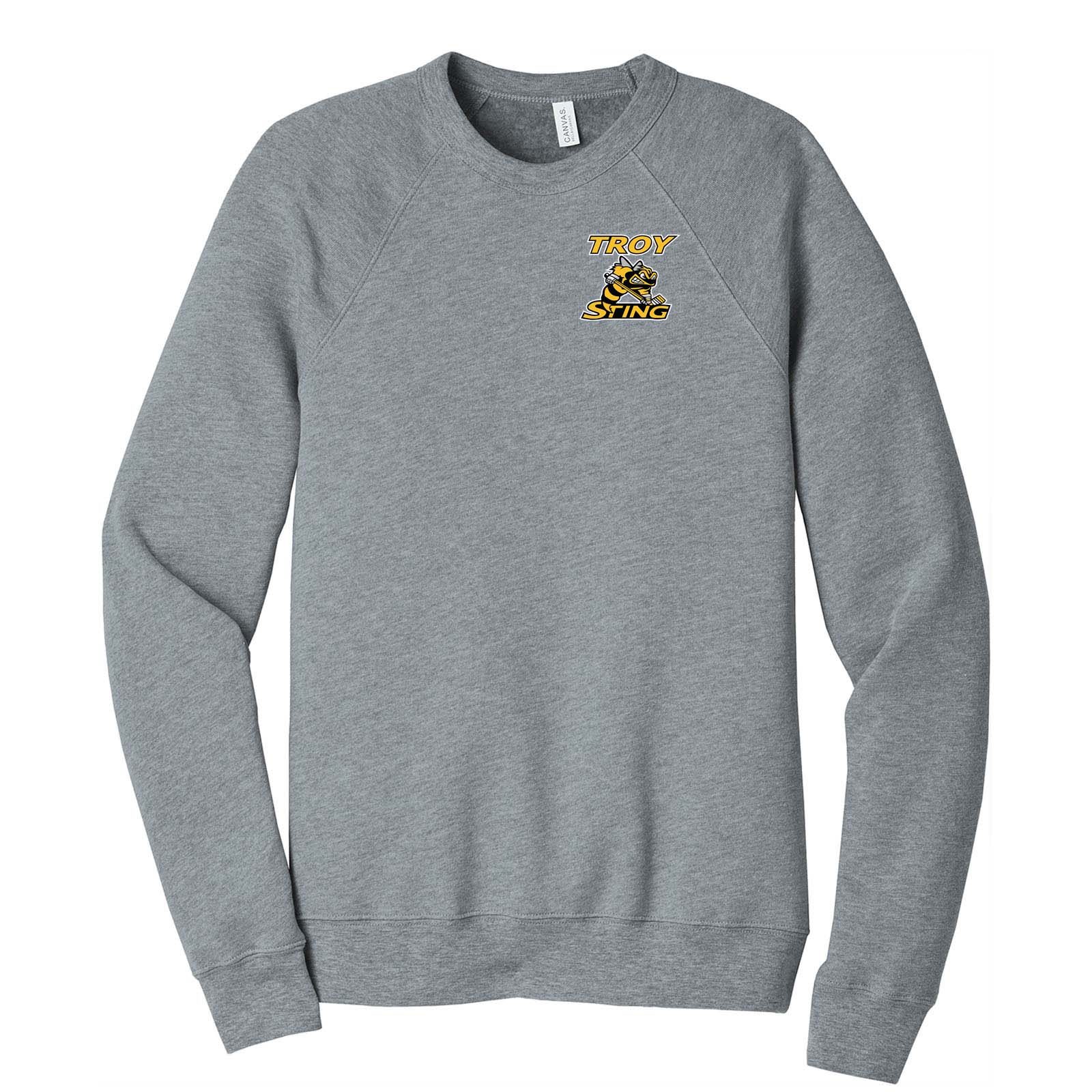 Troy Sting Bella + Canvas Unisex Cotton/Polyester Fleece Raglan Crewneck Sweatshirt Embroidery - Mato & Hash