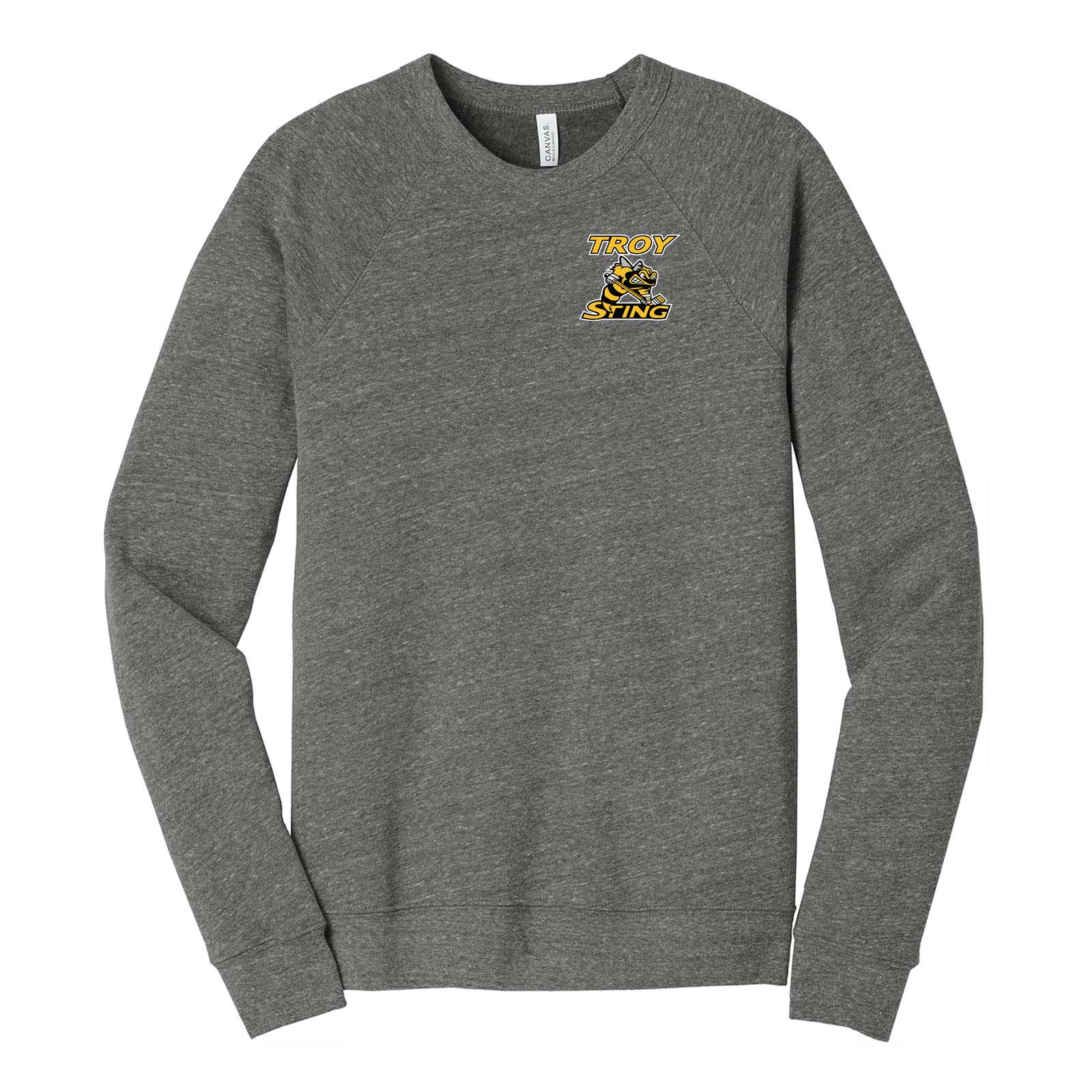 Troy Sting Bella + Canvas Unisex Cotton/Polyester Fleece Raglan Crewneck Sweatshirt Embroidery - Mato & Hash