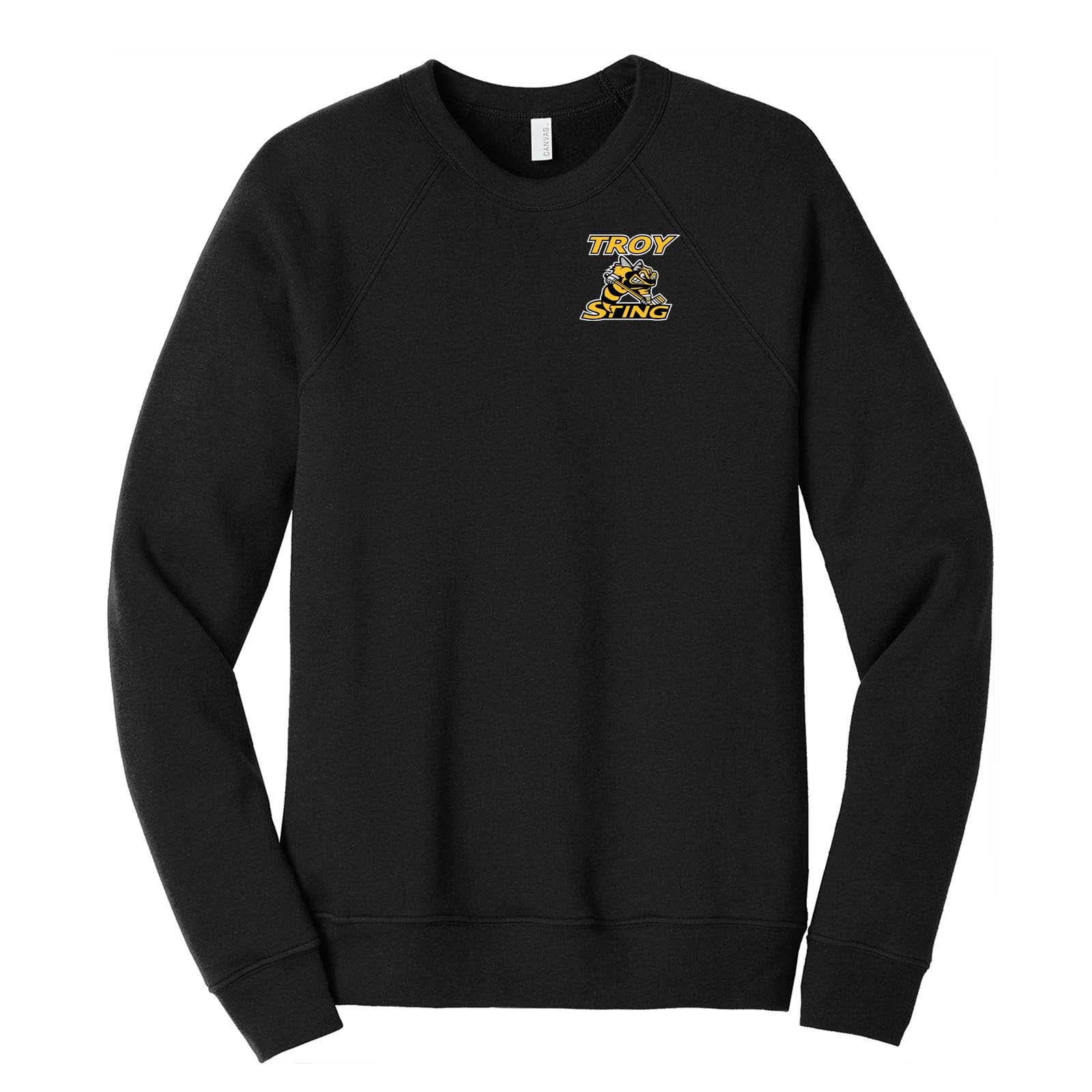 Troy Sting Bella + Canvas Unisex Cotton/Polyester Fleece Raglan Crewneck Sweatshirt Embroidery - Mato & Hash