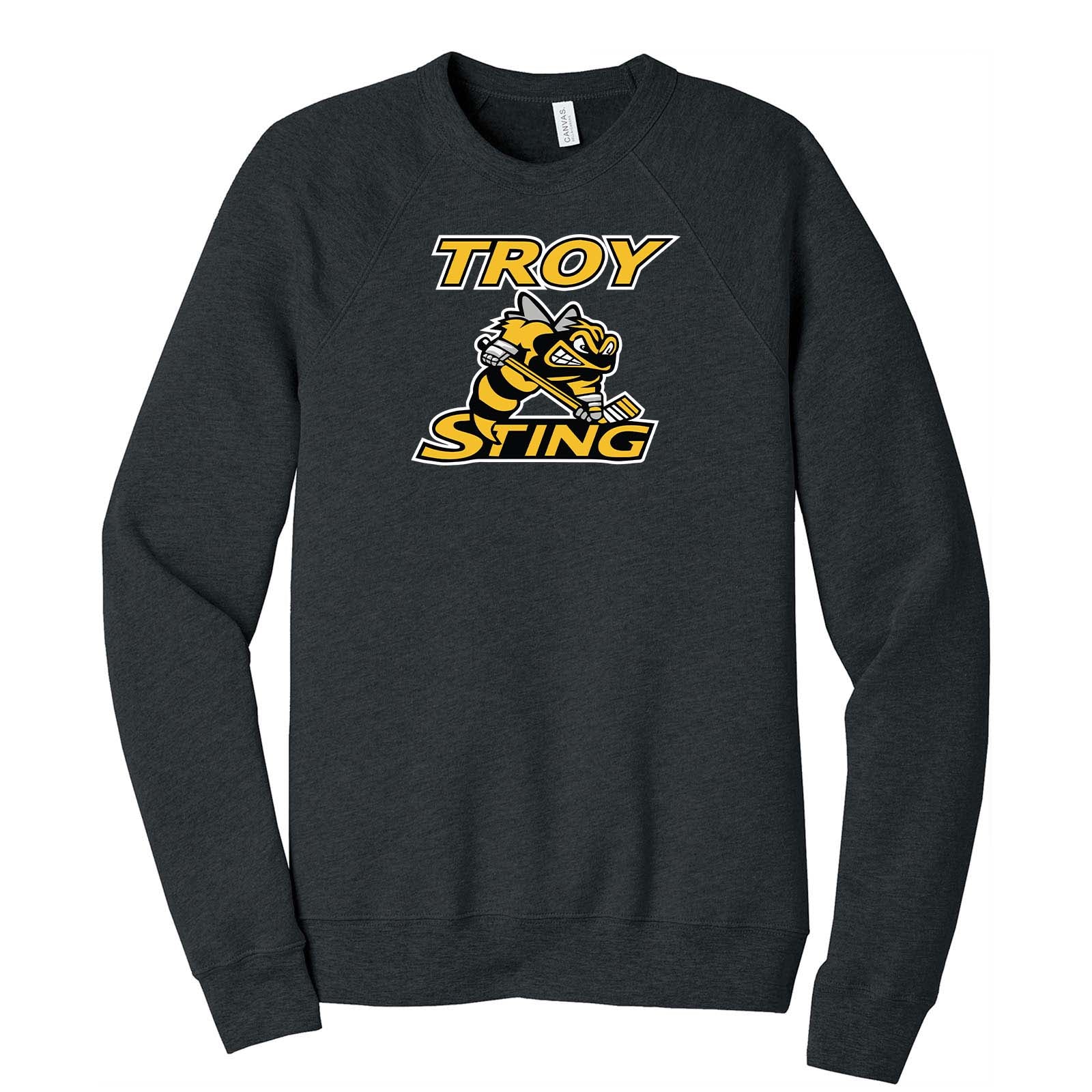 Troy Sting Bella + Canvas Unisex Cotton/Polyester Fleece Raglan Crewneck Sweatshirt Embroidery - Mato & Hash