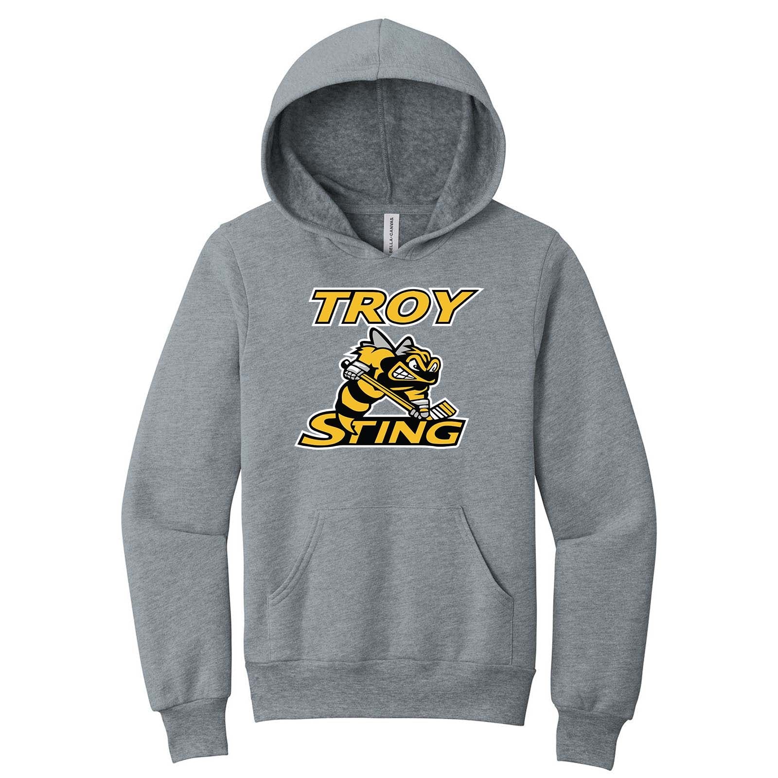 Troy Sting Bella + Canvas Youth Cotton/Polyester Fleece Hooded Sweatshirt Embroidery - Mato & Hash