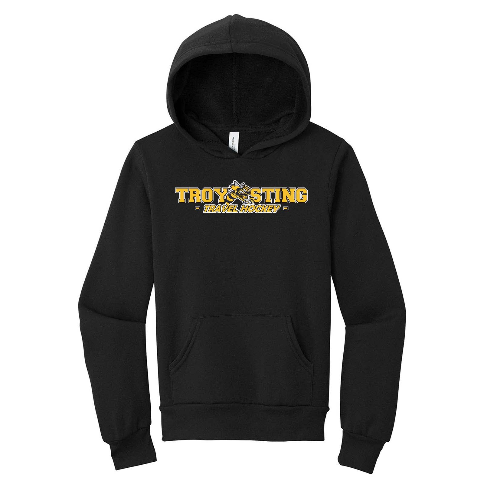 Troy Sting Bella + Canvas Youth Cotton/Polyester Fleece Hooded Sweatshirt Embroidery - Mato & Hash