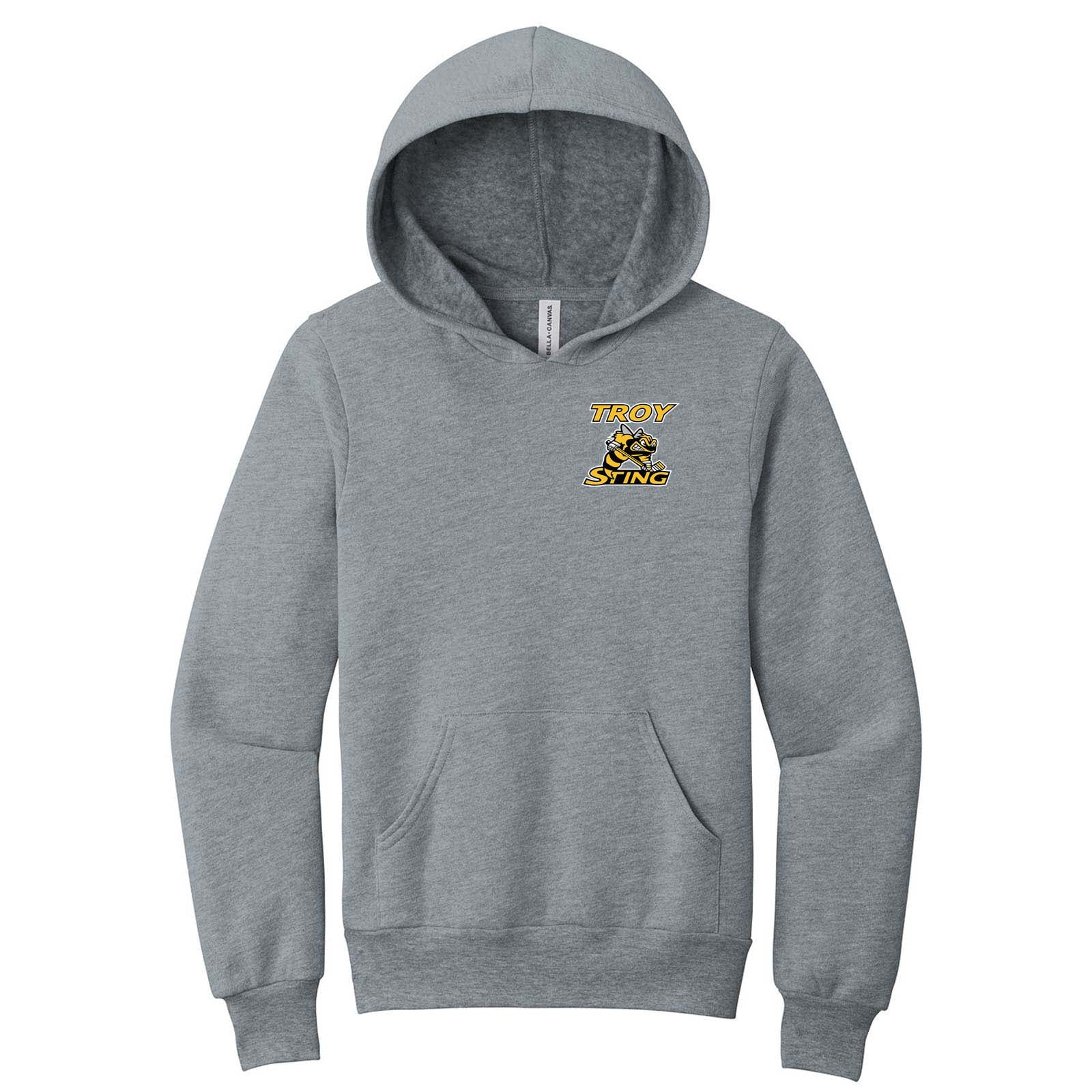 Troy Sting Bella + Canvas Youth Cotton/Polyester Fleece Hooded Sweatshirt Embroidery - Mato & Hash