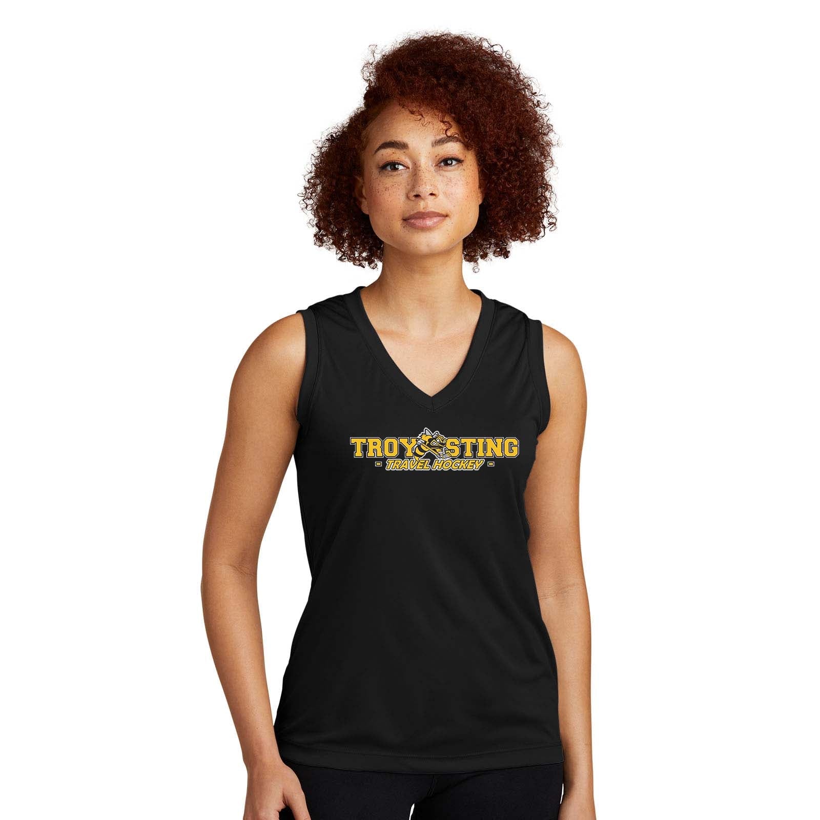 Troy Sting Ladies Sleeveless PosiCharge® Competitor™ V-Neck Tee - Mato & Hash