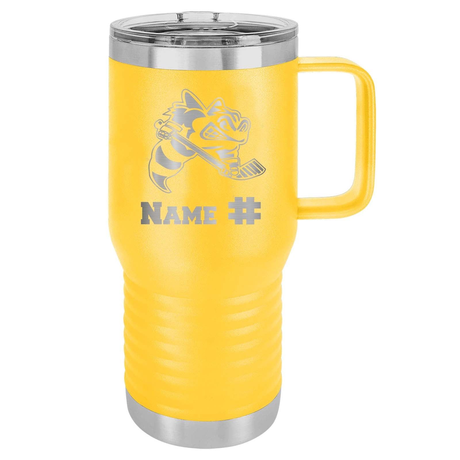 Troy Sting Laser Engraved 20oz Travel Tumbler with Handle - Mato & Hash