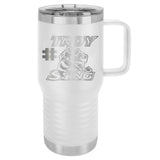 Troy Sting Laser Engraved 20oz Travel Tumbler with Handle - Mato & Hash