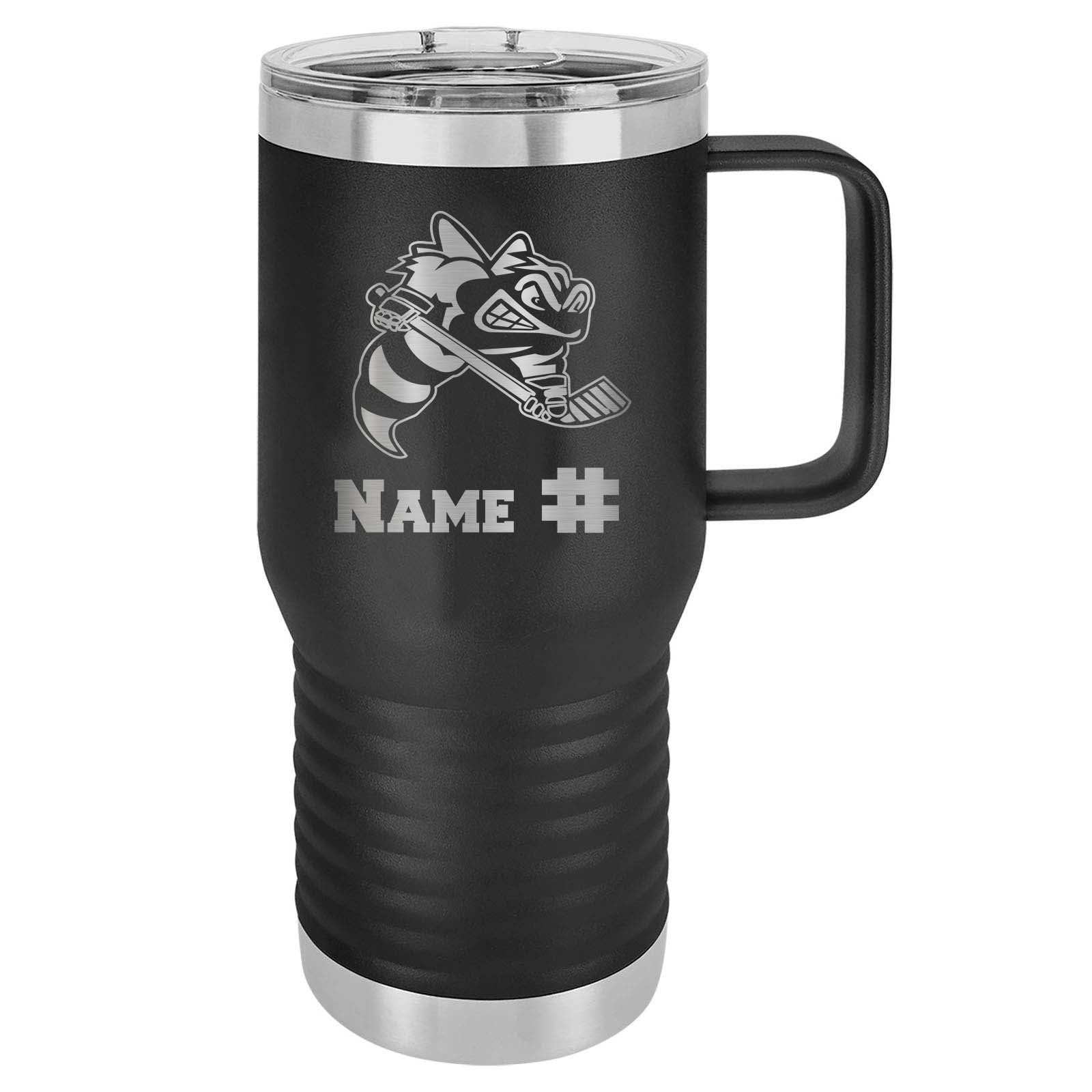 Troy Sting Laser Engraved 20oz Travel Tumbler with Handle - Mato & Hash