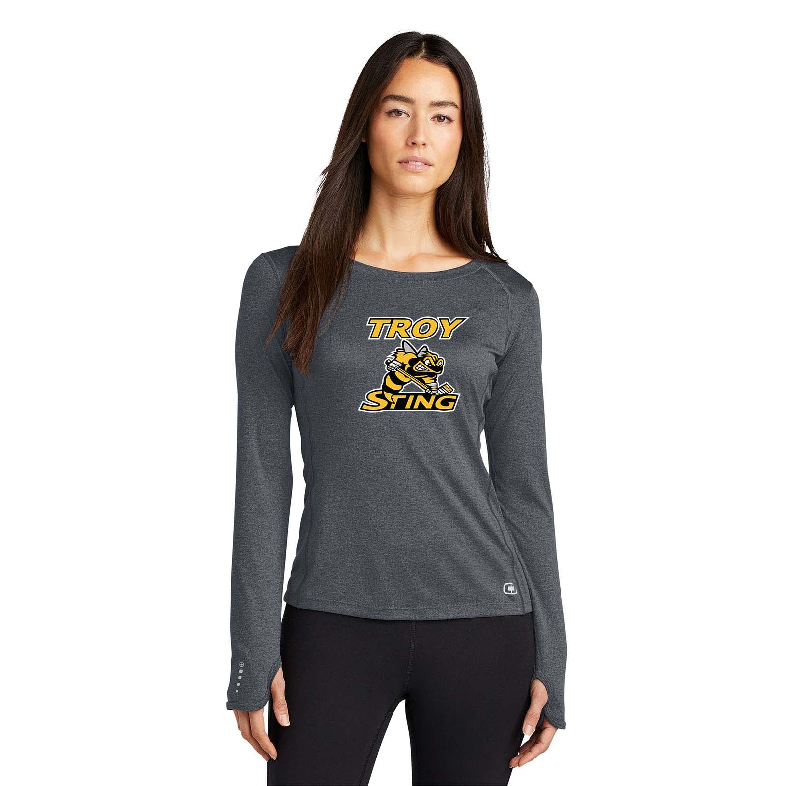 Troy Sting OGIO® ENDURANCE Ladies Long Sleeve Pulse Crew Embroidery - Mato & Hash