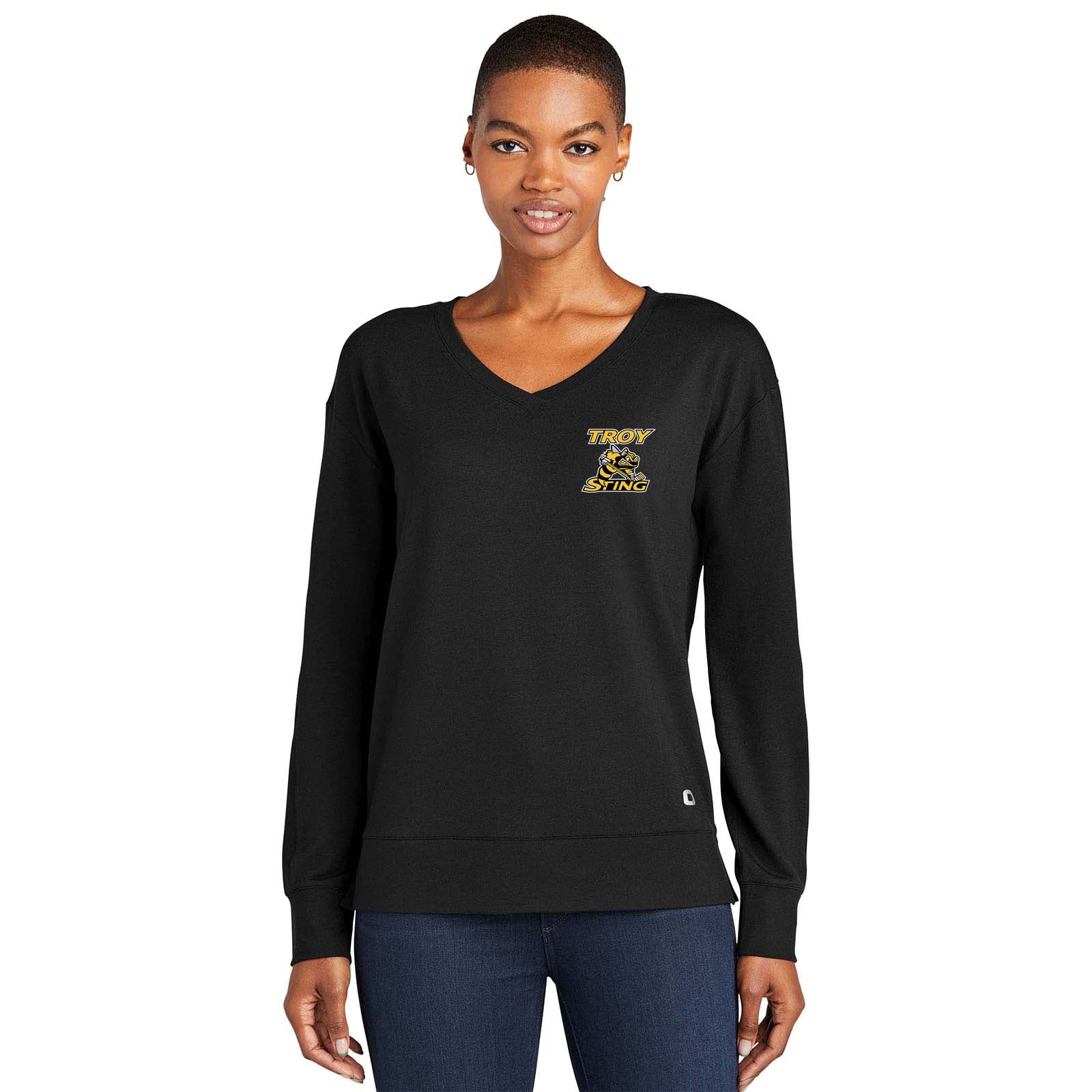 Troy Sting OGIO® Ladies Luuma Flex Long Sleeve V-Neck Printed - Mato & Hash