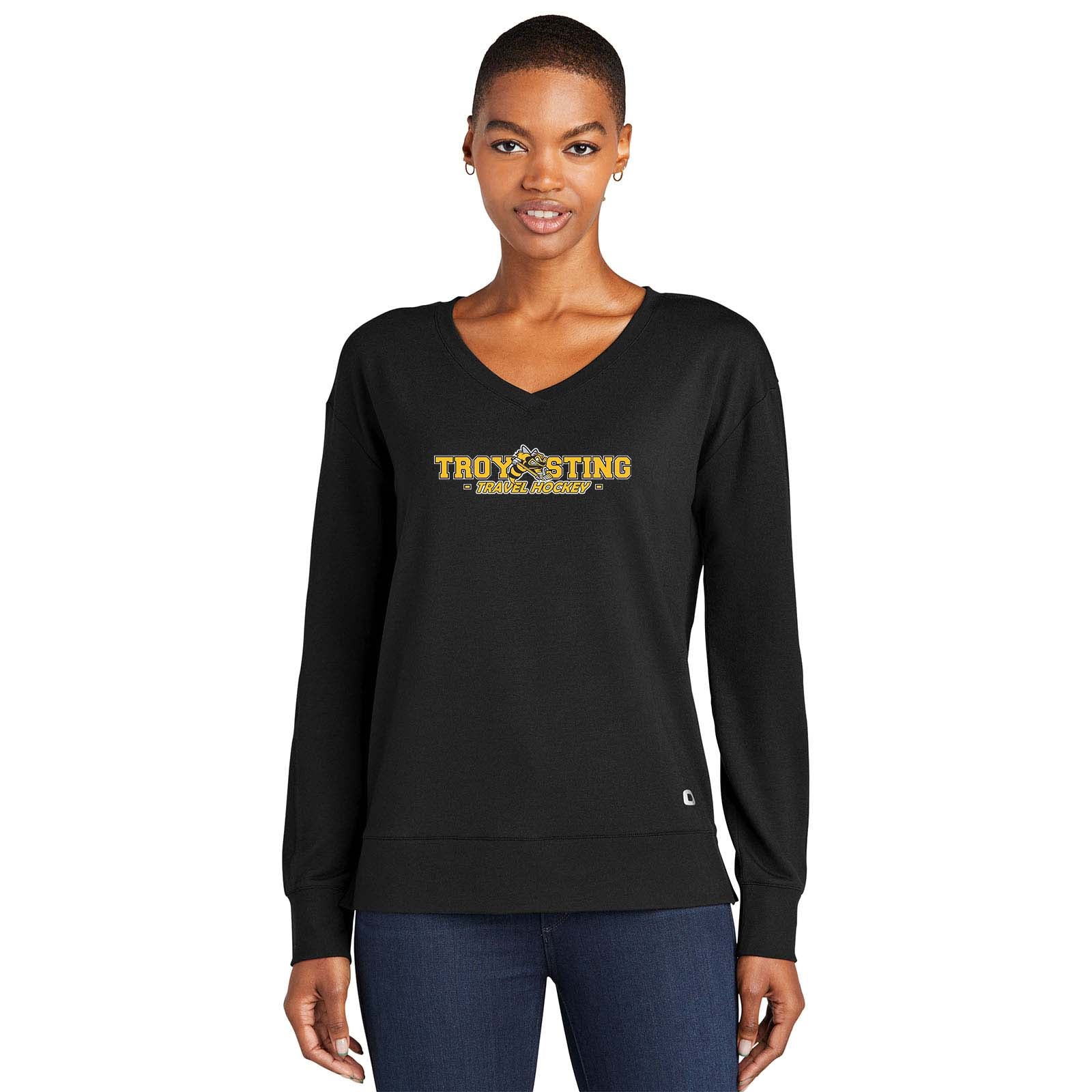 Troy Sting OGIO® Ladies Luuma Flex Long Sleeve V-Neck Printed - Mato & Hash