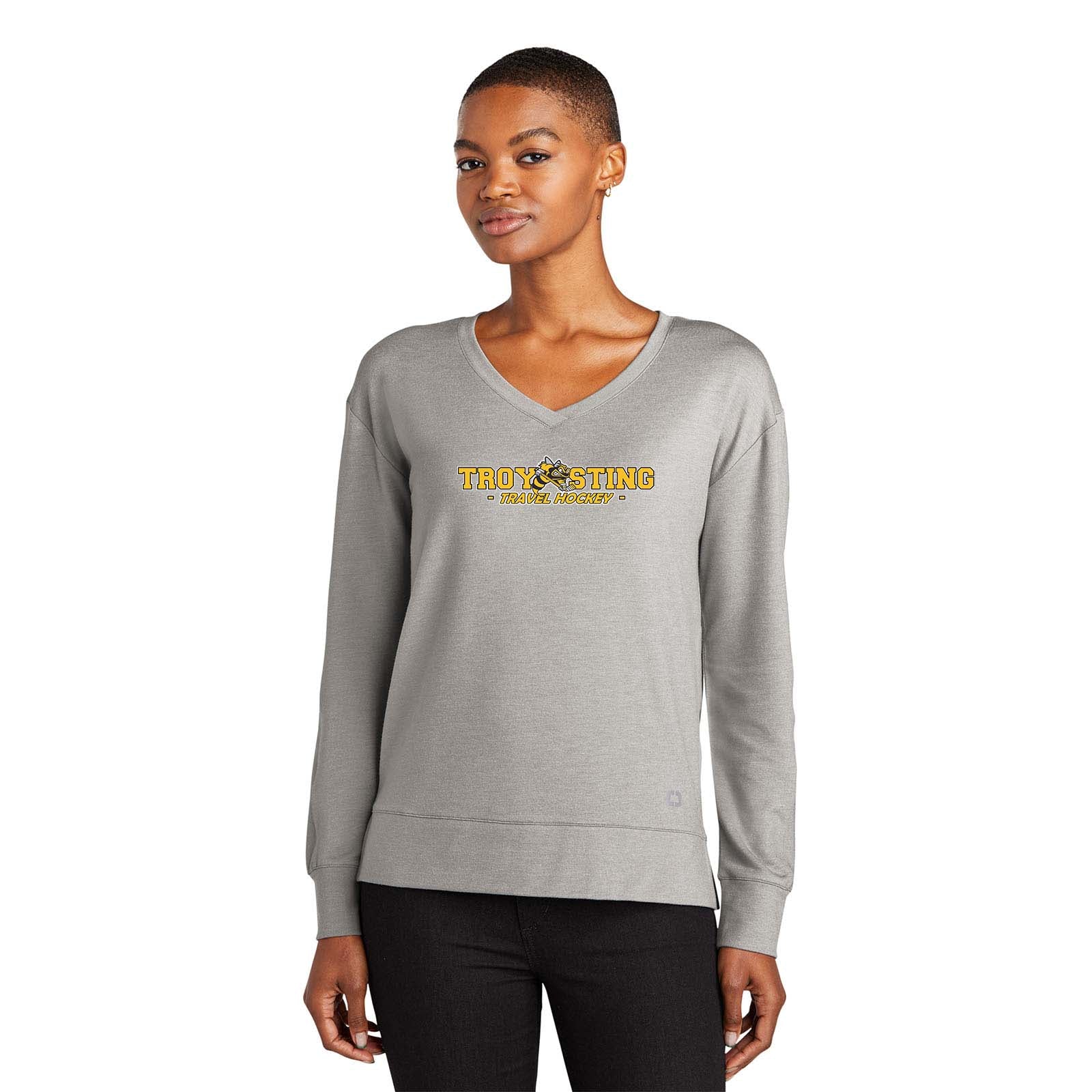 Troy Sting OGIO® Ladies Luuma Flex Long Sleeve V-Neck Printed - Mato & Hash