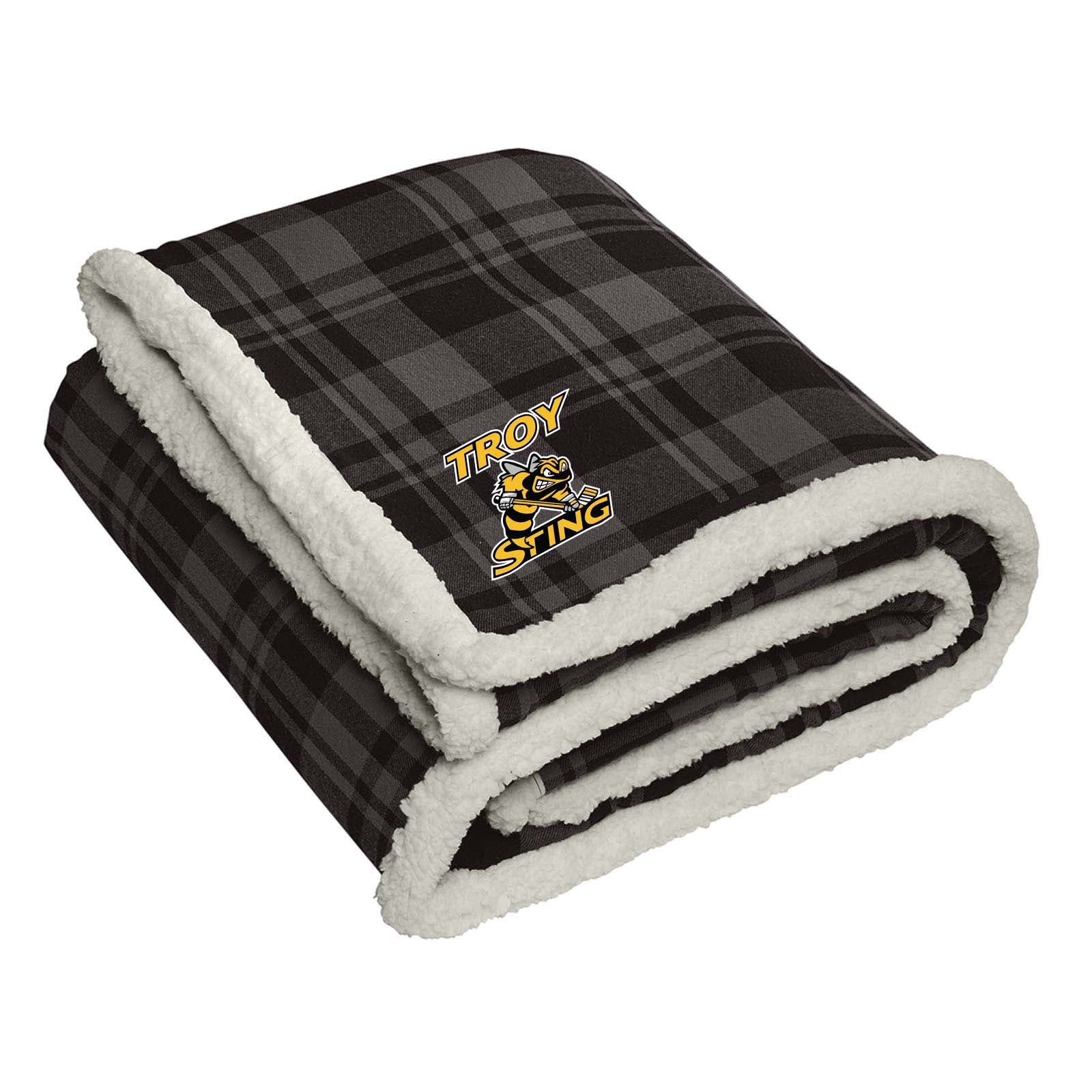 Troy Sting Port Authority ® Flannel Sherpa Blanket Embroidery - Mato & Hash