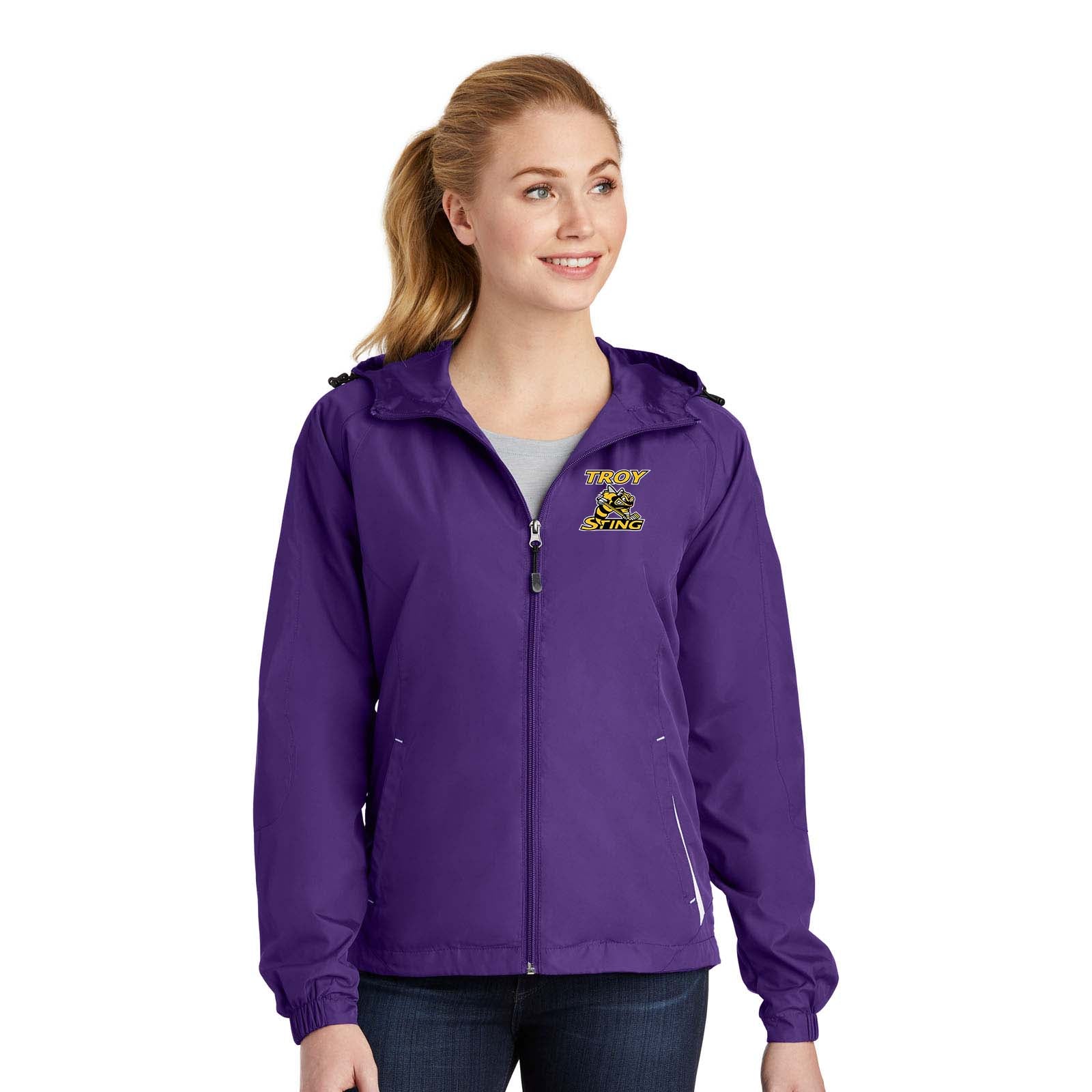 Troy Sting Sport-Tek® Ladies Colorblock Hooded Raglan Jacket - Mato & Hash