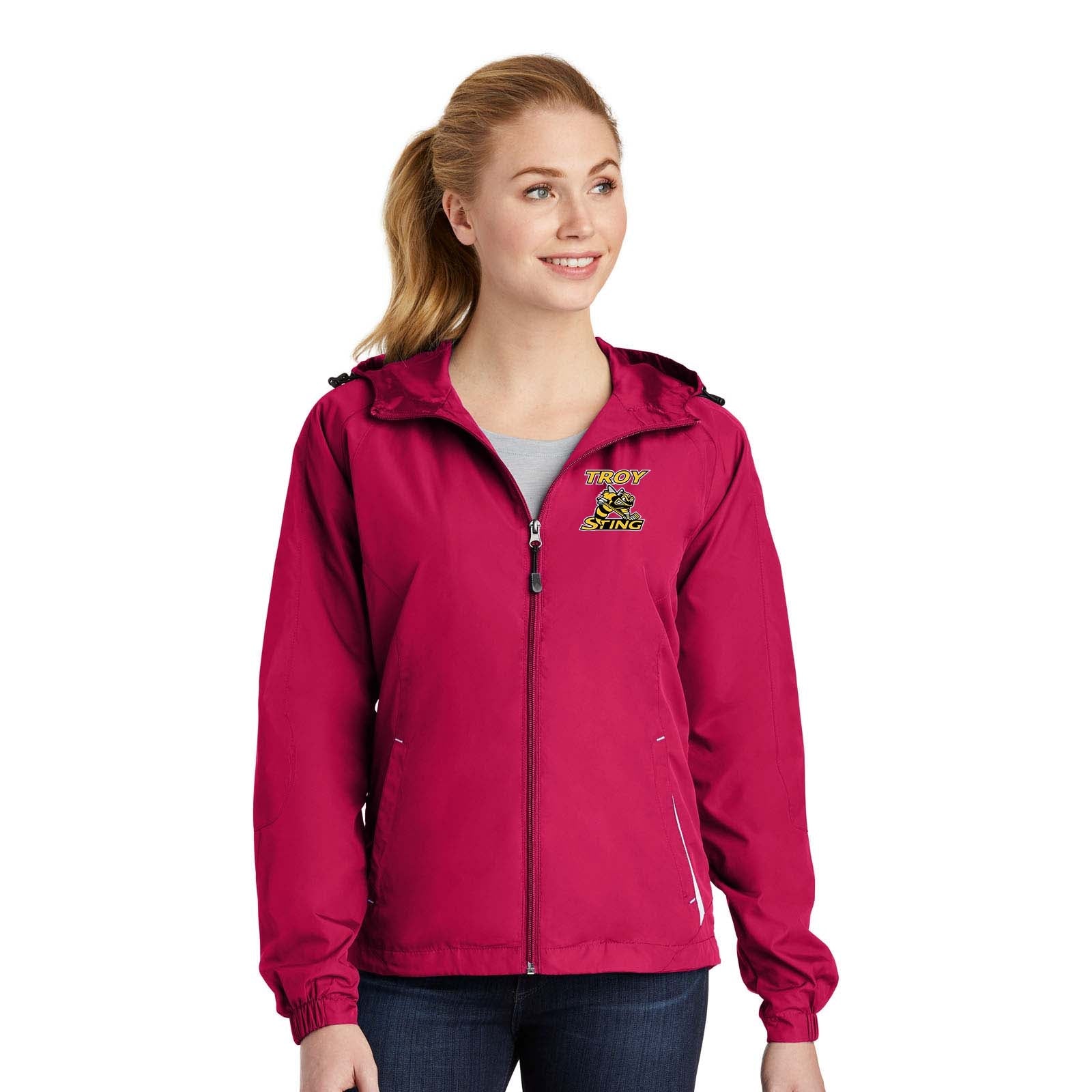 Troy Sting Sport-Tek® Ladies Colorblock Hooded Raglan Jacket - Mato & Hash