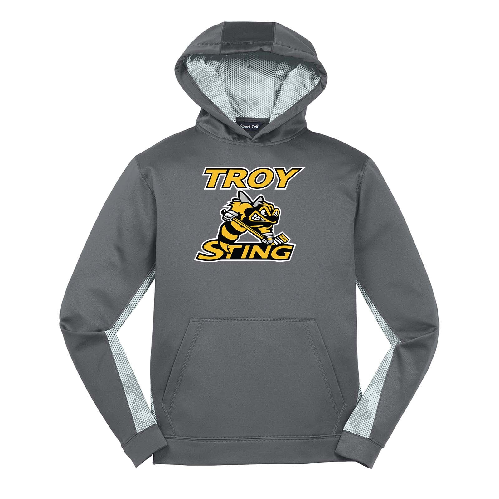 Troy Sting Sport-Tek® Youth Sport-Wick® CamoHex Fleece Colorblock Hooded Pullover Printed - Mato & Hash