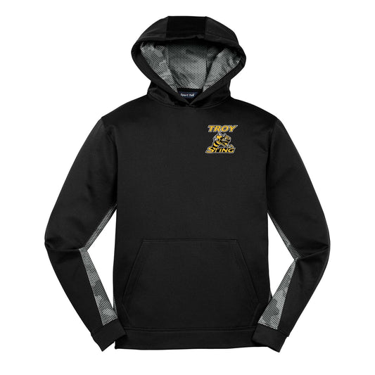 Troy Sting Sport-Tek® Youth Sport-Wick® CamoHex Fleece Colorblock Hooded Pullover Printed - Mato & Hash