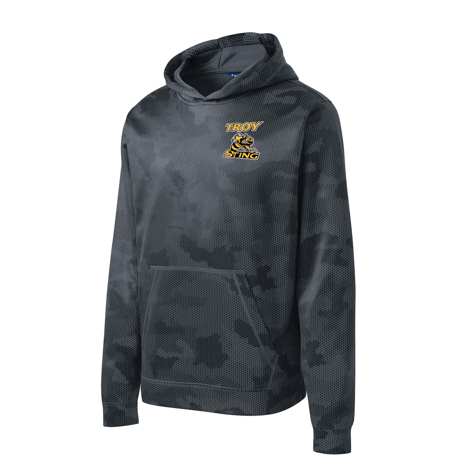 Troy Sting Sport-Tek® Youth Sport-Wick® CamoHex Fleece Hooded Pullover Printed - Mato & Hash