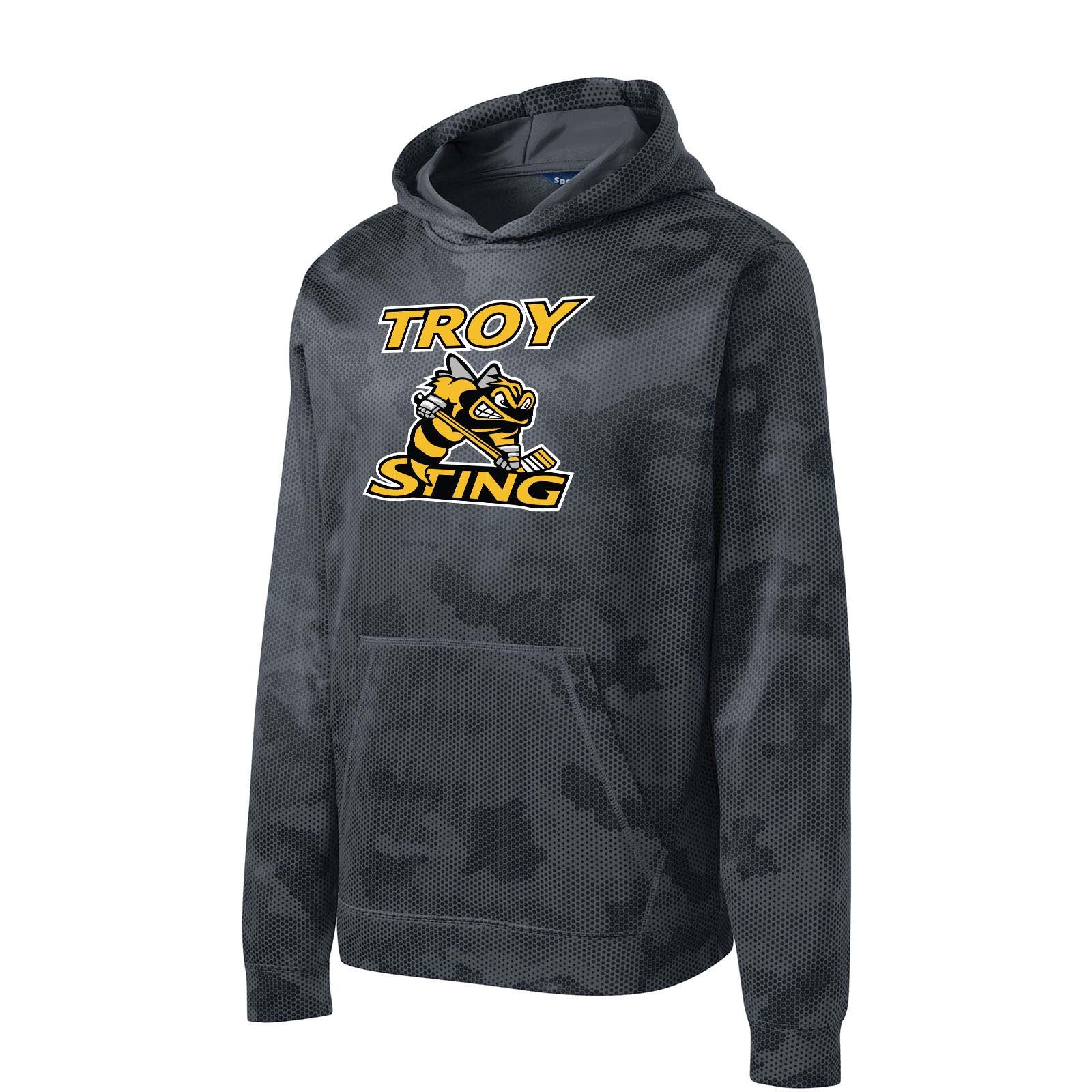 Troy Sting Sport-Tek® Youth Sport-Wick® CamoHex Fleece Hooded Pullover Printed - Mato & Hash