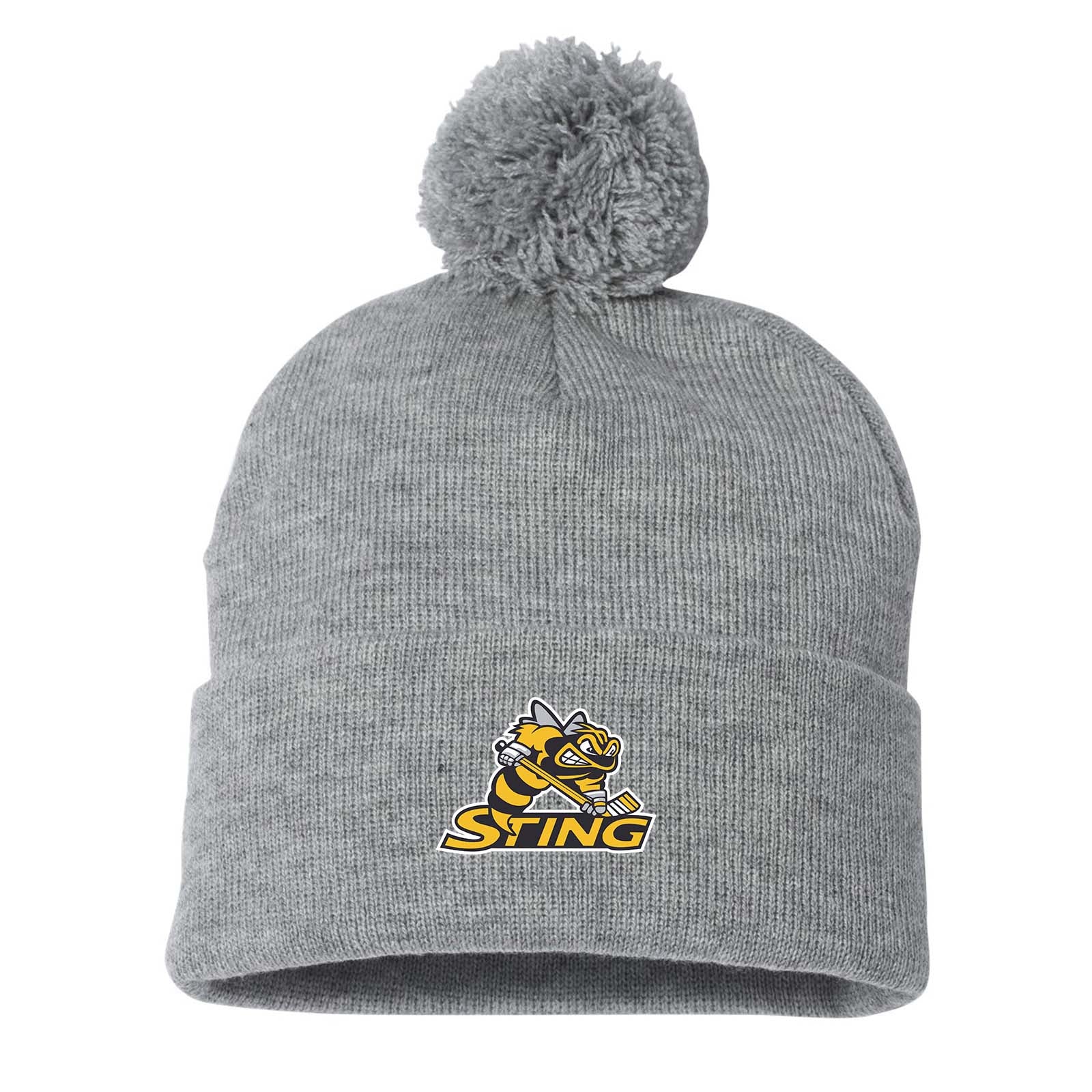 Troy Sting Sportsman Pom-Pom 12" Knit Beanie Embroidered - Mato & Hash