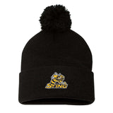 Troy Sting Sportsman Pom-Pom 12" Knit Beanie Embroidered - Mato & Hash