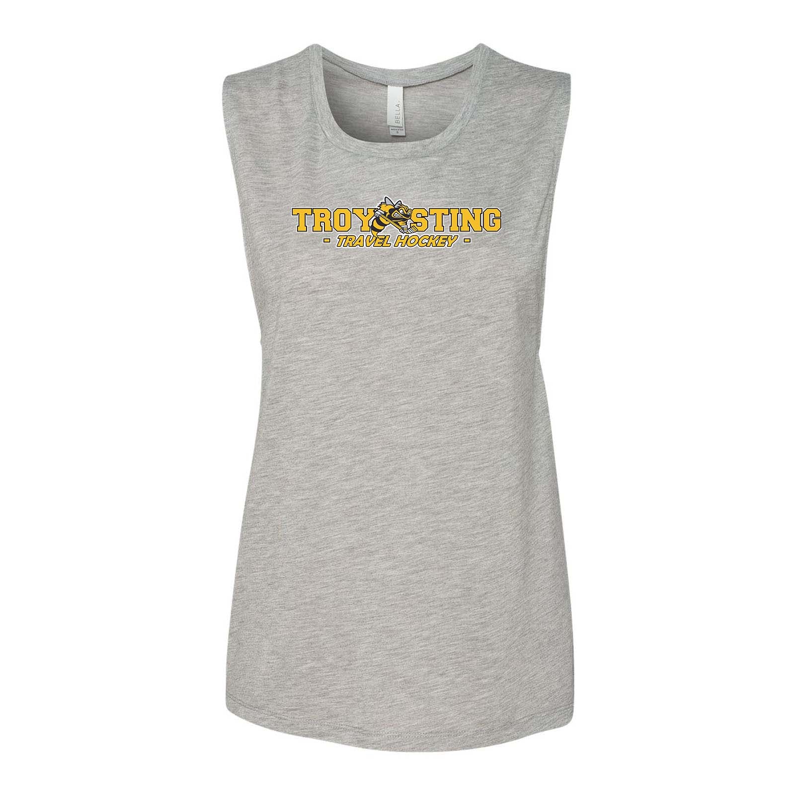 Troy Sting Women's Flowy Scoop Muscle Tank Top Embroidery - Mato & Hash