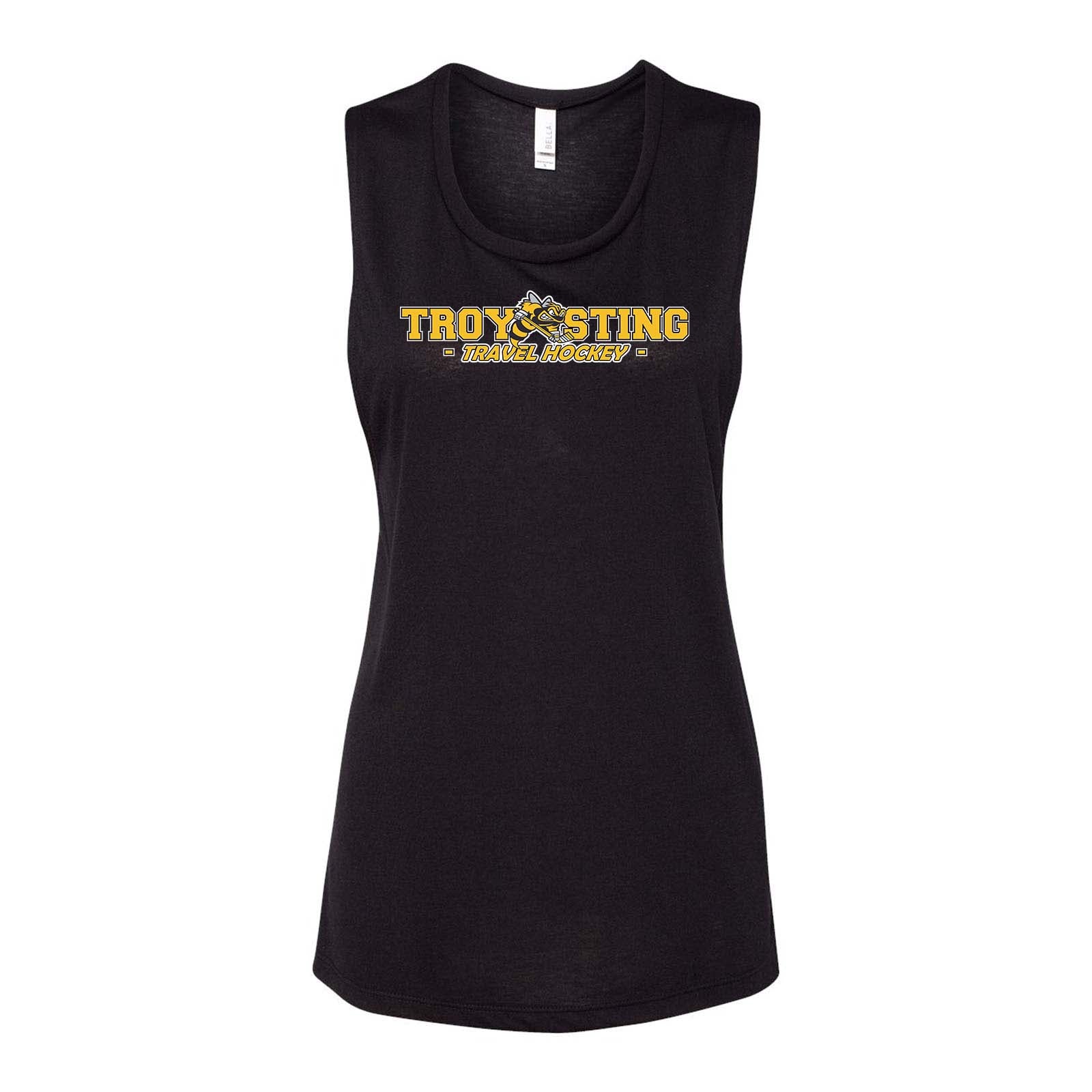 Troy Sting Women's Flowy Scoop Muscle Tank Top Embroidery - Mato & Hash