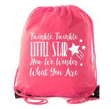 Twinkle Twinkle Little Star Baby Shower Polyester Drawstring Bag - Mato & Hash