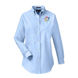 UltraClub Ladies' Classic Wrinkle-Resistant Long-Sleeve Oxford Embroidery - Mato & Hash