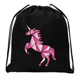 Unicorn Rearing Mini Polyester Drawstring Bag
