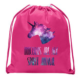 Unicorns Are My Spirit Animal Mini Polyester Drawstring Bag - Mato & Hash