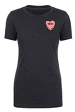 Valentine's Day Candy Heart "Meh" Left Chest Womens T Shirts - Mato & Hash
