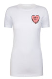 Valentine's Day Candy Heart "Shut Up" Left Chest Womens T Shirts - Mato & Hash