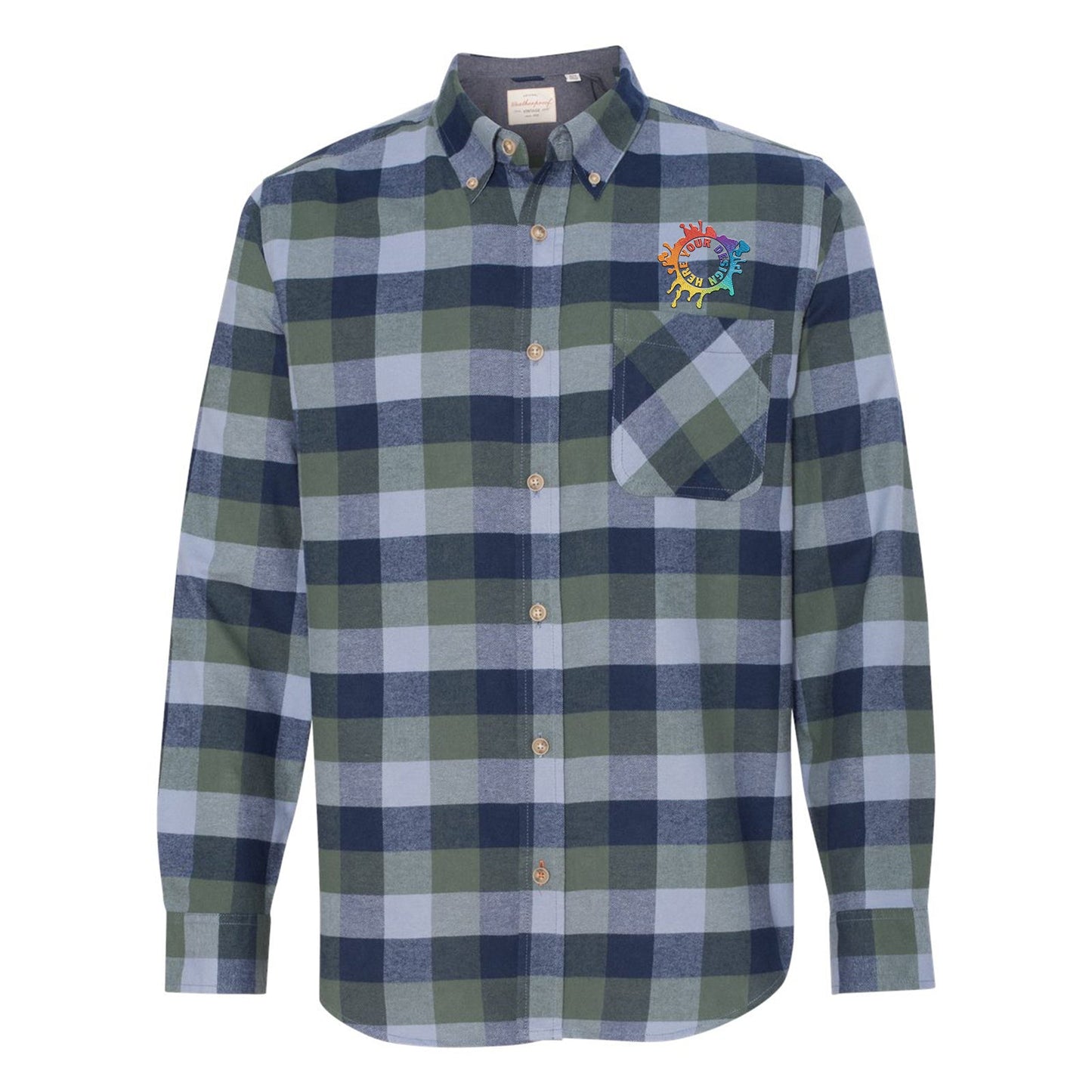 Vintage Brushed Flannel Long Sleeve Shirt Embroidery - Mato & Hash